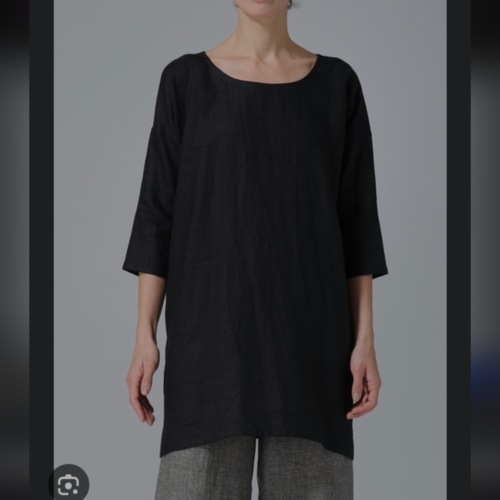 🌸Max Mara Weekend‎ Linen Black Button-Up Dress